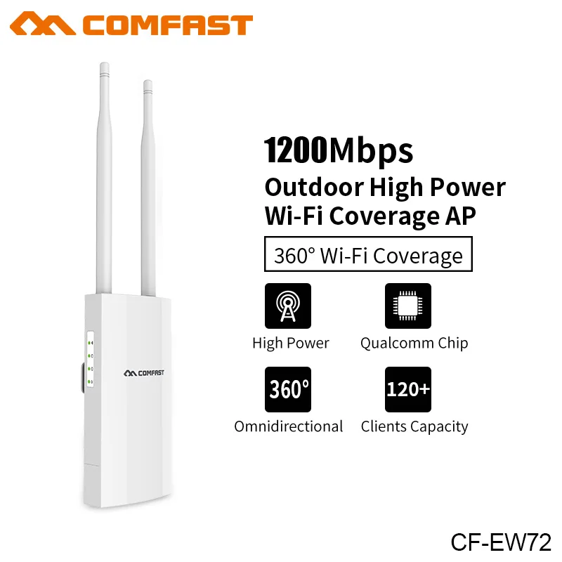 

1200Mbps Comfast CF-EW72 Dual Band 5Ghz High Power Outdoor AP 360degree omnidirectional Coverage Access Point Wifi Base Station