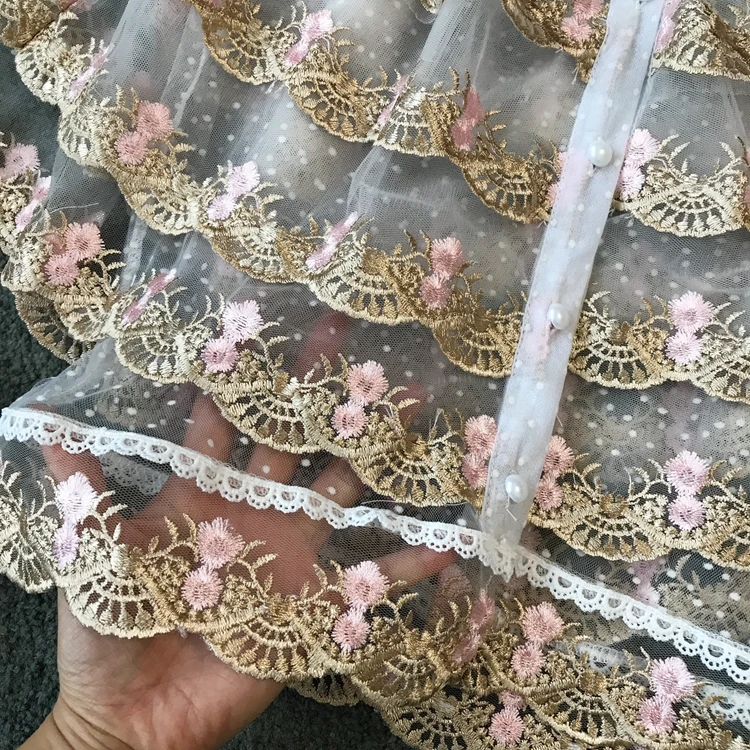 ALPHALMODA/2019 летние французские ретро милые кружевные блузки принцессы многослойный