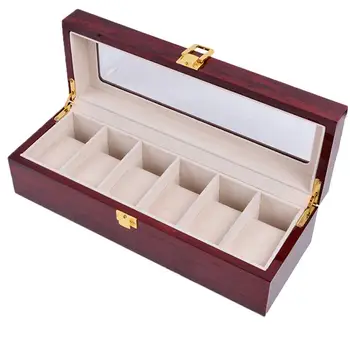 

Watch Box 6 Slot Display Case Organizer Jewelry Cosmetics Storage Box Holder