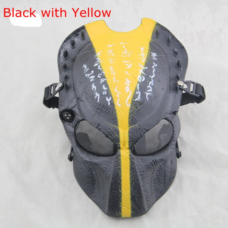 Шлем маска хищника для Хэллоуина Косплей CS игра наружная защита Пейнтбол тактическая армия двух масок