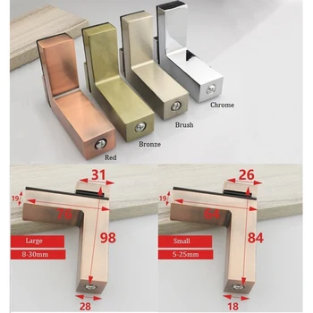 

2Pcs ZINC ALLOY WOODEN GLASS SHELF SHELVING BRACKET SUPPORT F CLAMP CLIP WALL MOUNT