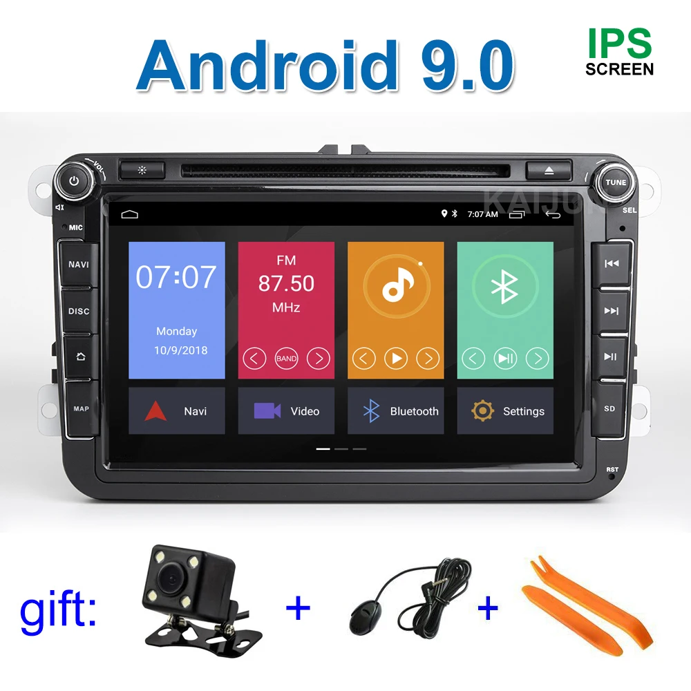 Best DSP IPS Android 9 Car DVD Stereo Radio GPS for VW PASSAT CC Jetta Golf 5 6 Tiguan Touran Caddy EOS Sharan polo Leon Toledo 0