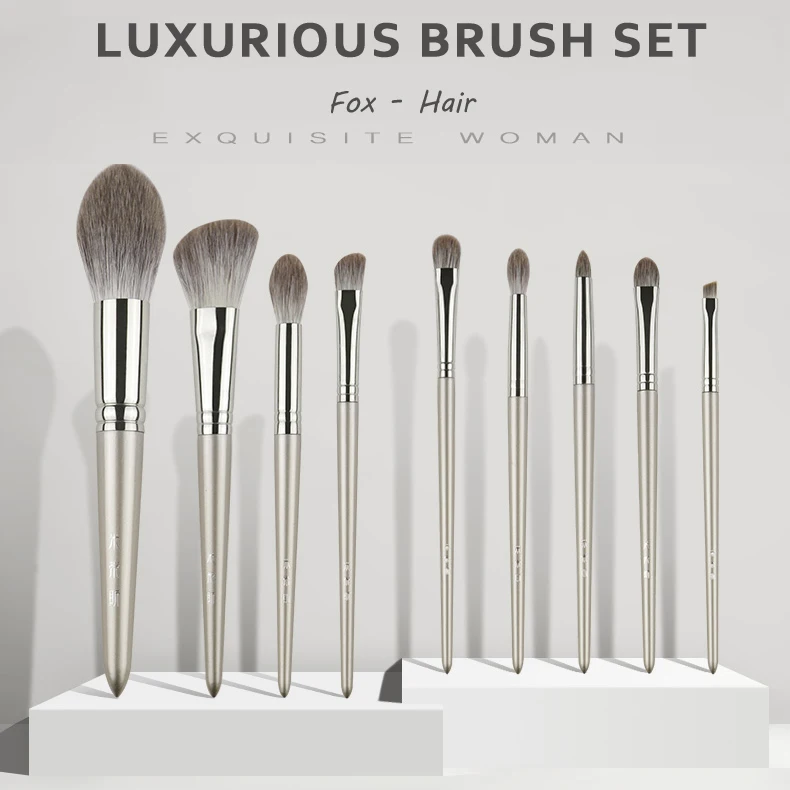 Preise MyDestiny Die Luxuriöse Fox Haar Pinsel Set 9 Pinsel Seidige Touch Professionelle Pinsel Kit Schönheit Make Up mixer Werkzeuge