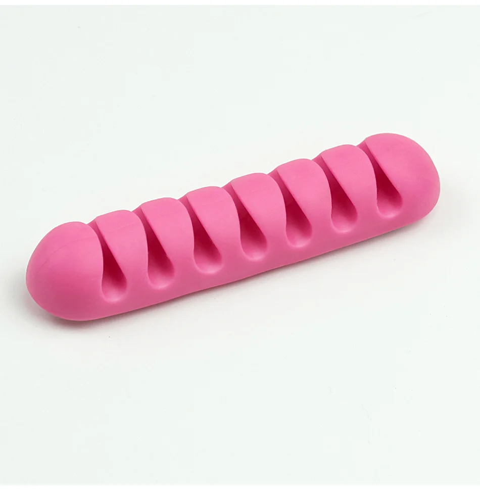 !ACCEZZ USB Cable Organizer Wire Winder Headphone Earphone Holder Mouse Cord 7 Holes Silicone Clip Desktop Line Cable Management (12)
