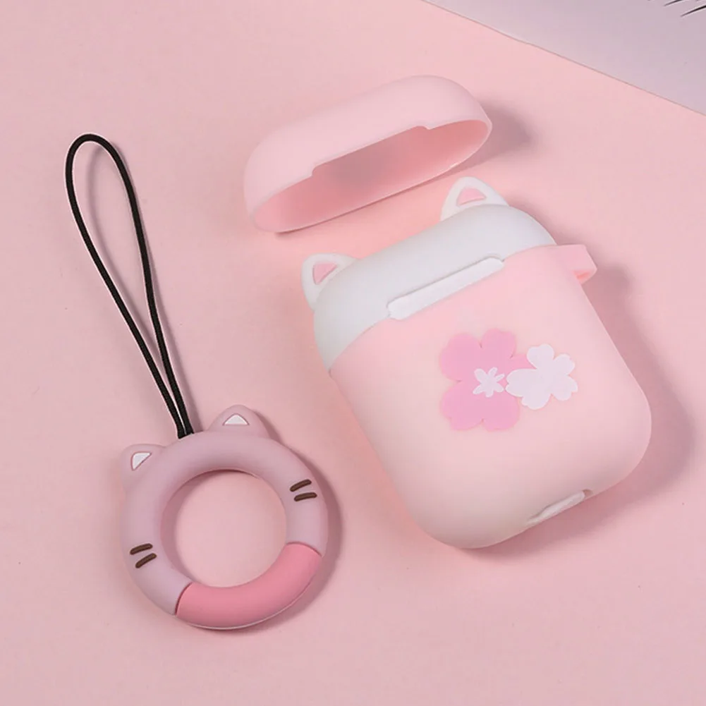 

Portable Soft Earphone Case Bluetooth Wireless Protective Cover Storage Cute Cartoon Gift Mini With Ring Silicone For AirPods