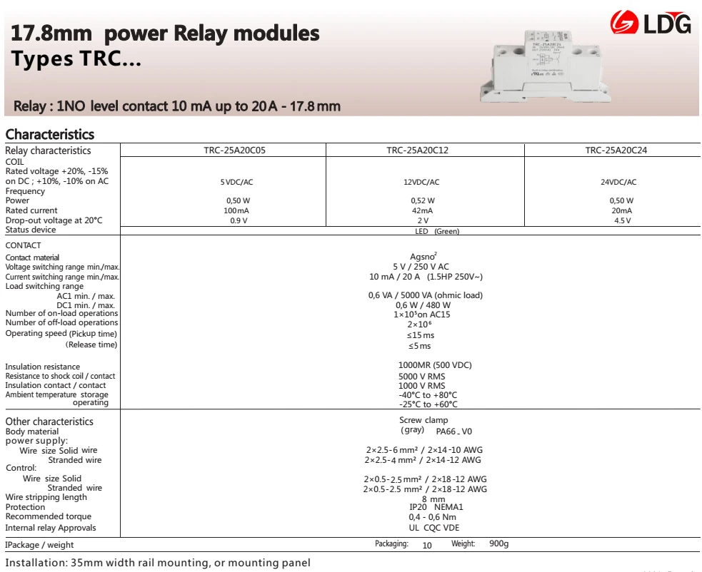 TRC-25A20C24 высокой мощности Din рейку реле 24VDC/AC 20mA вход 250VAC 20A выход Мягкий Запуск электромагнитного контакта релейный модуль