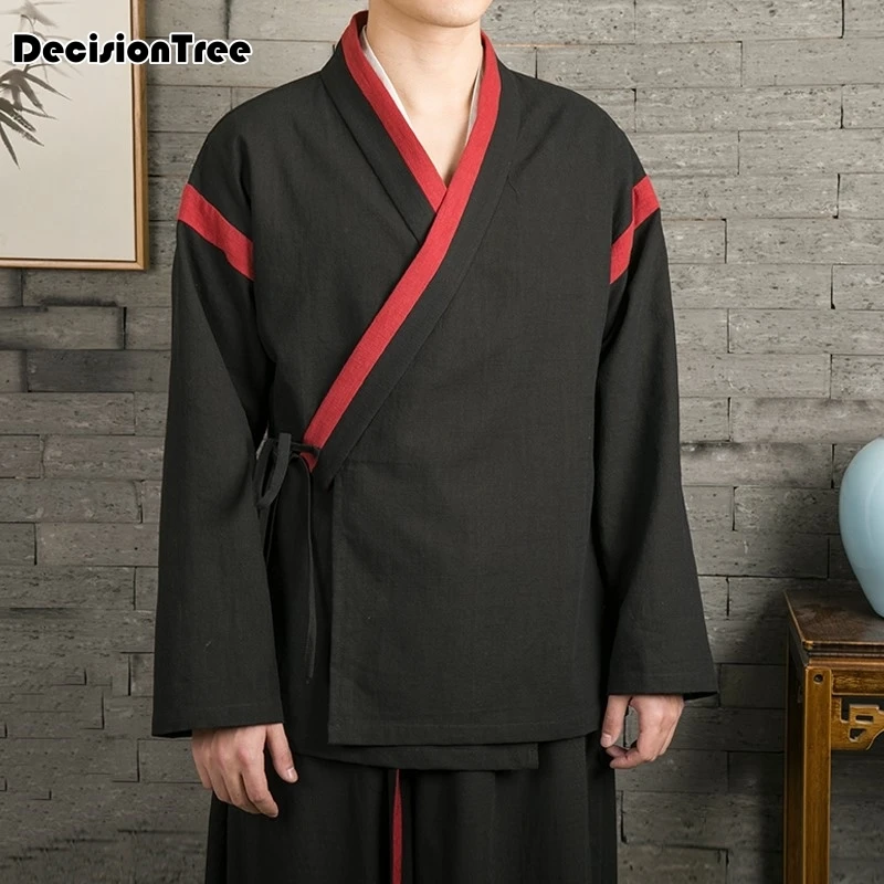 Топ Китайский год одежда Традиционный китайский стиль рубашка одежда для мужчин Китайская одежда для мужчин Кунг ханьфу
