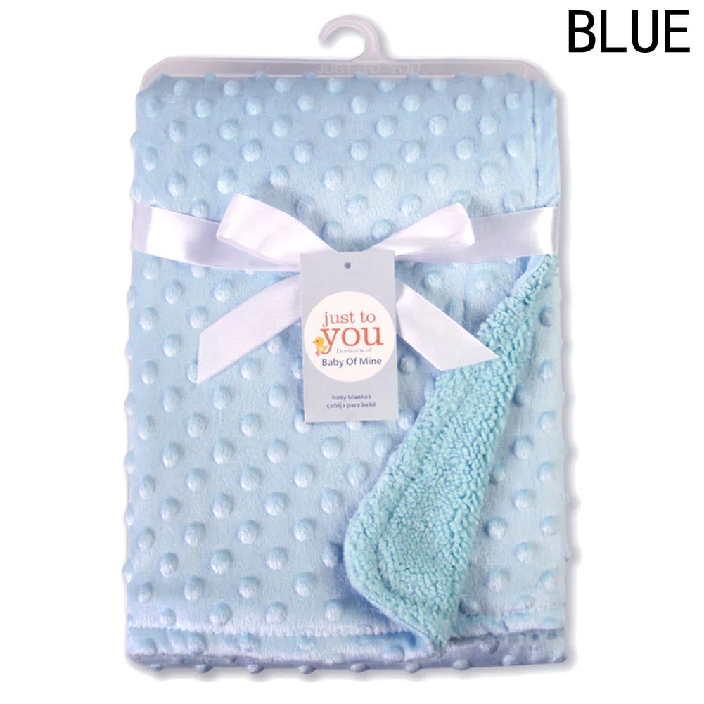 

Baby Blanket Swaddling Soft Warm Bubble Velvet Double Solid Stretch Wrap Newborn Photography Blanket Trolley Blanket