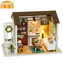 Assemble DIY Doll House Toy Wooden Miniatura Doll Houses Miniature Dollhouse toys With Furniture LED Lights
