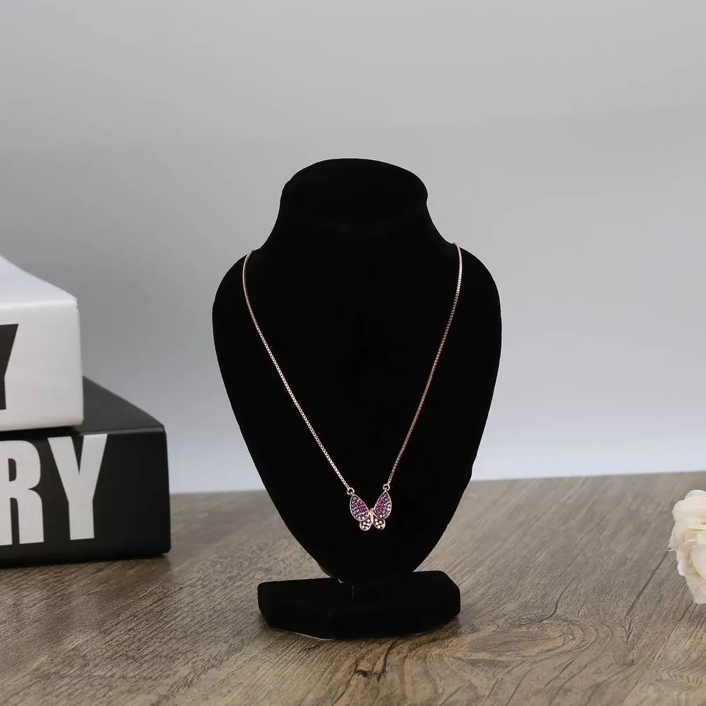 Velvet Necklace Pendant Chain Jewelry Bust Display Stand Holder Brand Show Nice