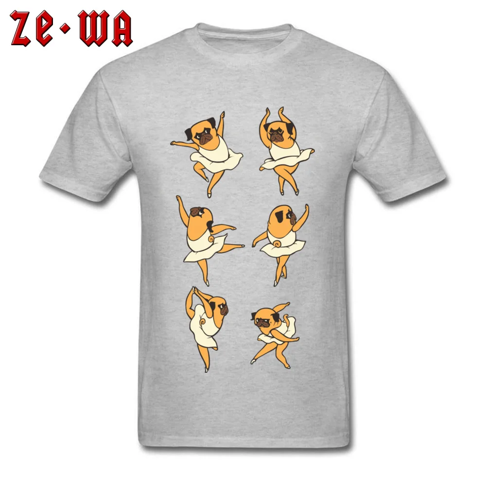 BALLET PUG O Neck Tshirts April FOOL DAY Tops Shirt Short Sleeve 2018 Popular 100% Cotton Casual Tee Shirt Customized Man BALLET PUG grey