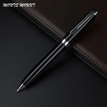 Монте высокое качество офисные школьные канцелярские принадлежности черный серебряный зажим Выгравированный баррель Роскошная шариковая ручка