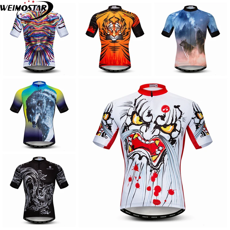WEIMOSTAR Team Breathable Mens MTB Cycling Bike Bicycle Short Sleeve Jersey Tops
