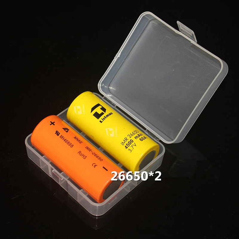 

2Pcs Transparent 26650 Battery Case Box Holder 2x26650 Waterproof Storage Box Rechargeable Battery Container for Power Bank