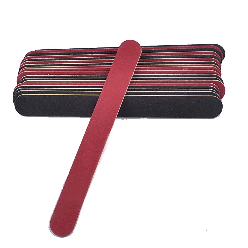 Double Color Nail Files Red&Black Wood Nail File Sandpaper Grit Files
