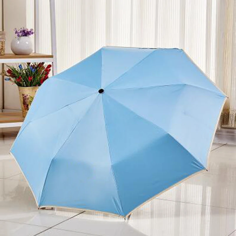 Beach Sun Umbrella Big Rain UV Protection Folding Black Coating