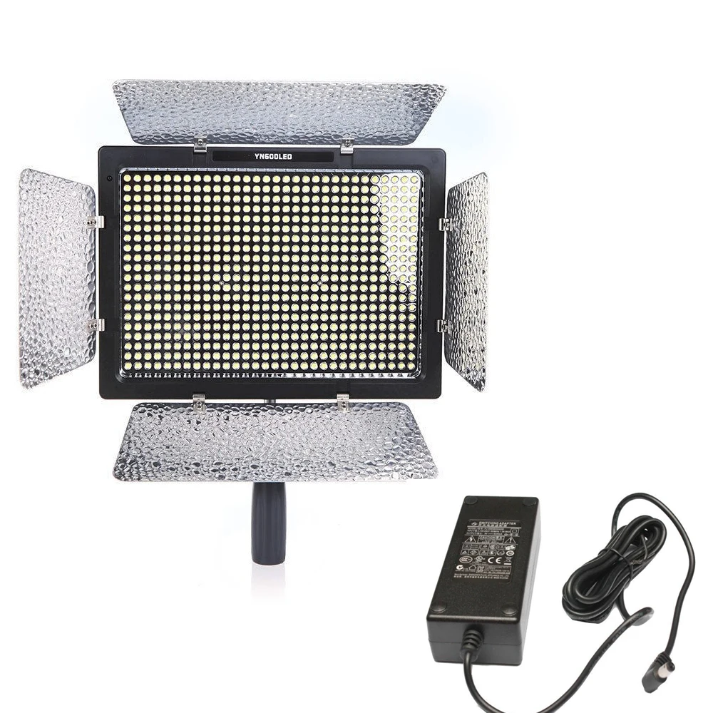 

YONGNUO YN600 YN-600 YN600L LED Video Light 3200k-5500k Color Temperature Adjustable + Adapter Power Switching Charger