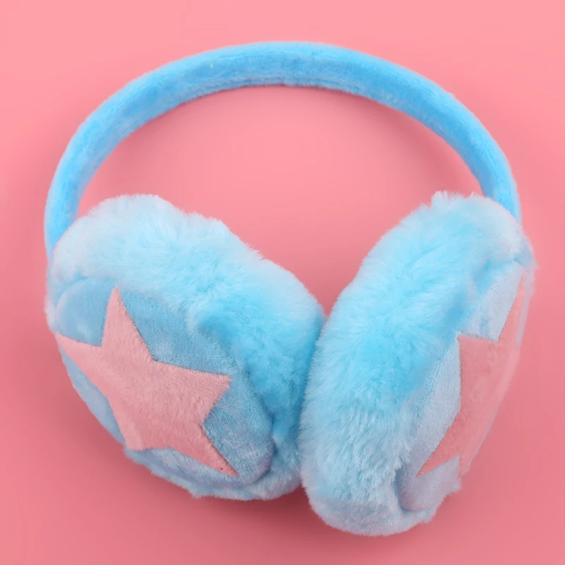 Adjustable Winter Ear Warm Earmuffs For Children Star Plush Fur Ear Muff Ear Cover Cute Gift