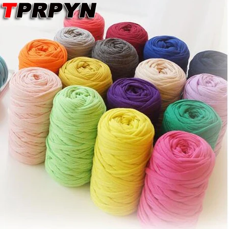 

TPRPYN 210g/pcs Fancy Yarns For Hand Knitting Thick Thread Crochet Cloth Yarn DIY bag handbag carpet cushion Cotton Cloth T-Shir