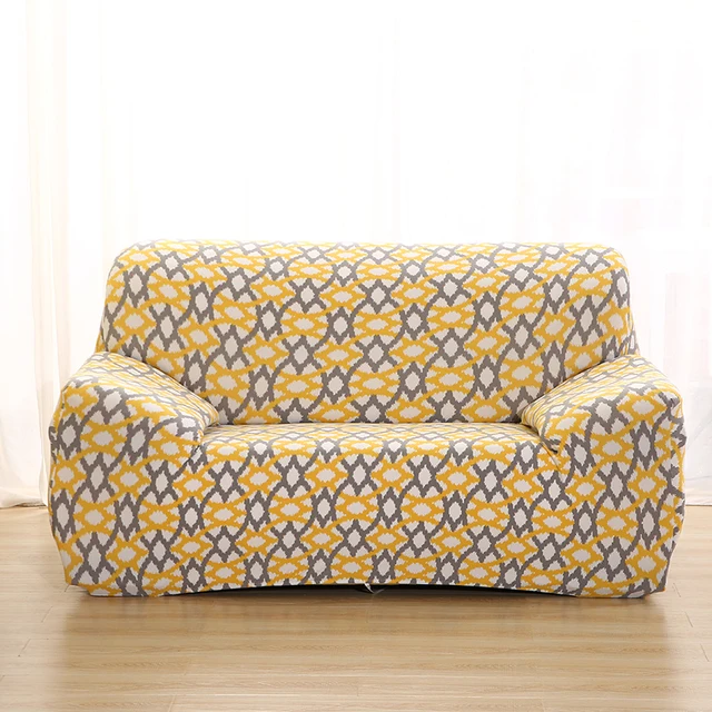 Black color sofa cover Printed couch cover Polyester bench Covers Elastic stretchy Furniture