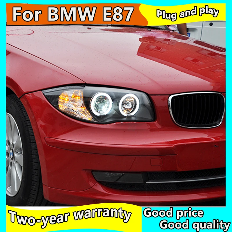 Car Styling for BMW E87 120i 130i Headlights 2004-2011 E87 LED Headlight DRL Lens Double Beam H7 HID Xenon bi xenon lens