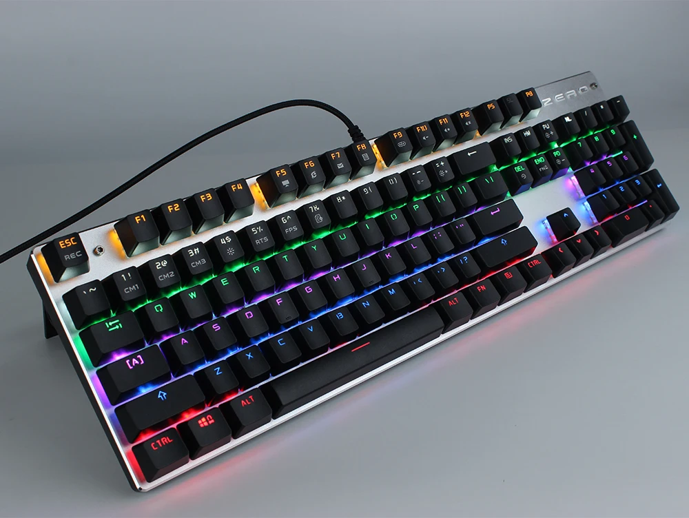 Metoo zero, Механическая игровая клавиатура с защитой от привидения, синий, красный, черный, проводной переключатель для ПК, клавиатуры для Compurter 104, 87 клавиш