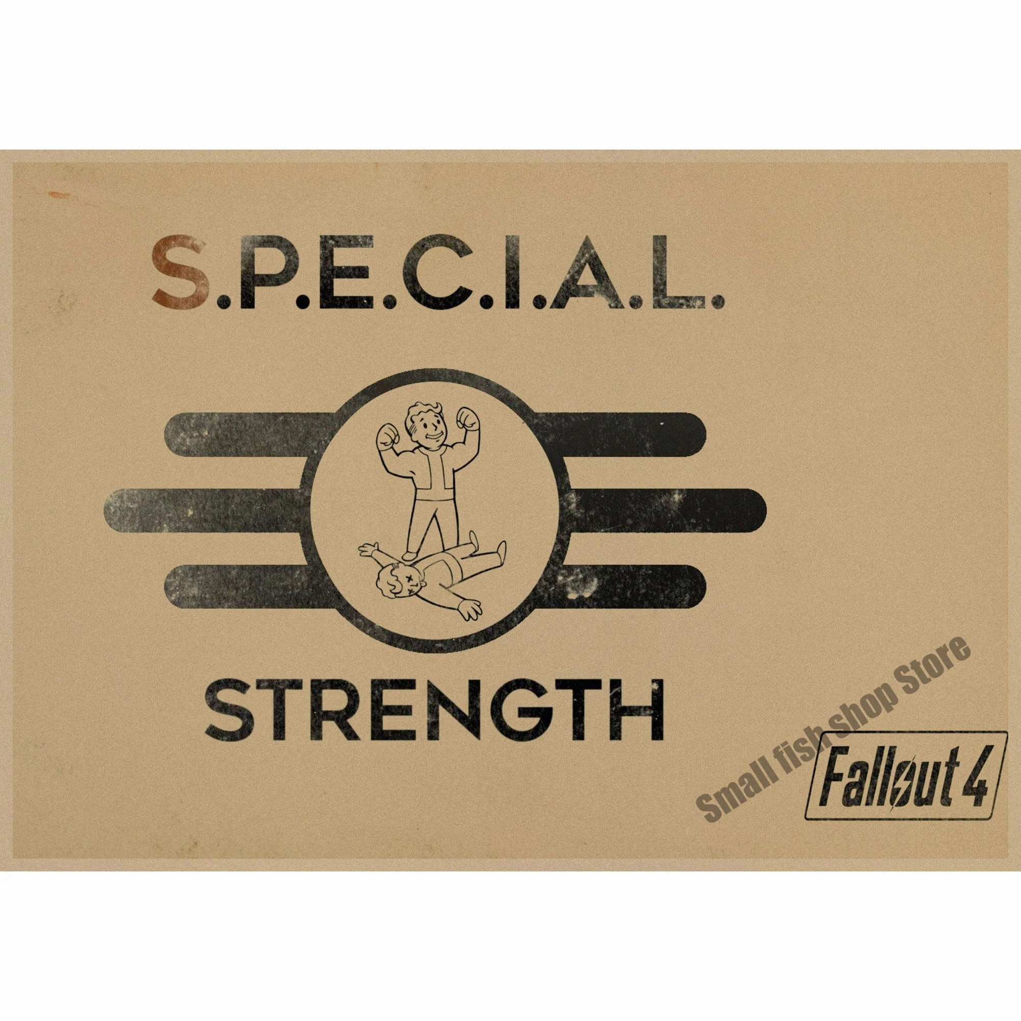 Fallout 3 4 Игра ретро плакат, крафт-бумага для бара кафе домашний декор живопись Наклейка на стену - Цвет: Синий