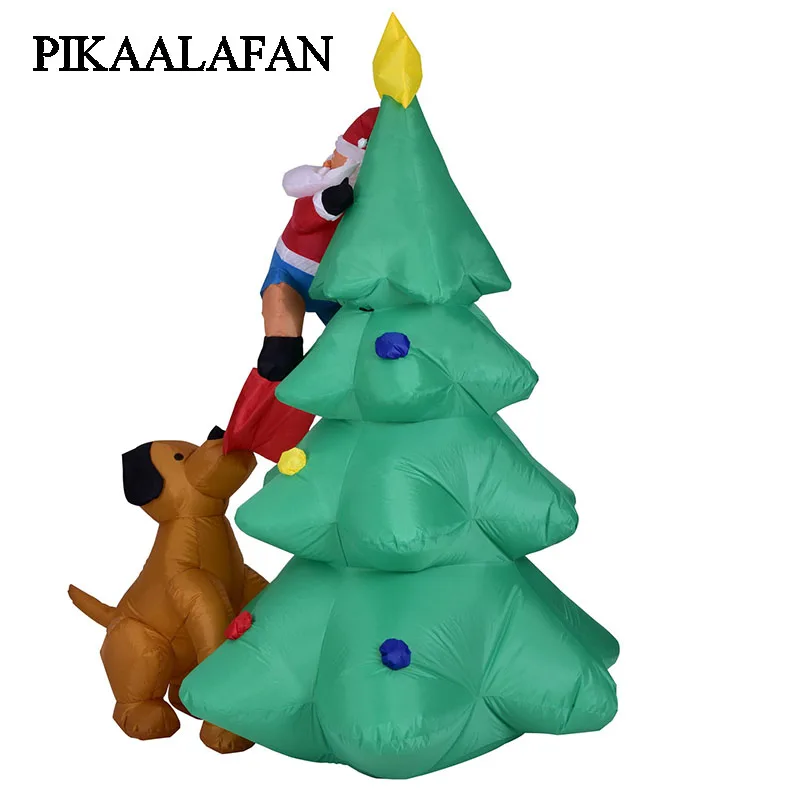 

PIKAALAFAN Inflatable Model 1.8-Meter Light Inflatable Dog Bit The Christmas Tree Climbed Christmas Decorations Place decoration