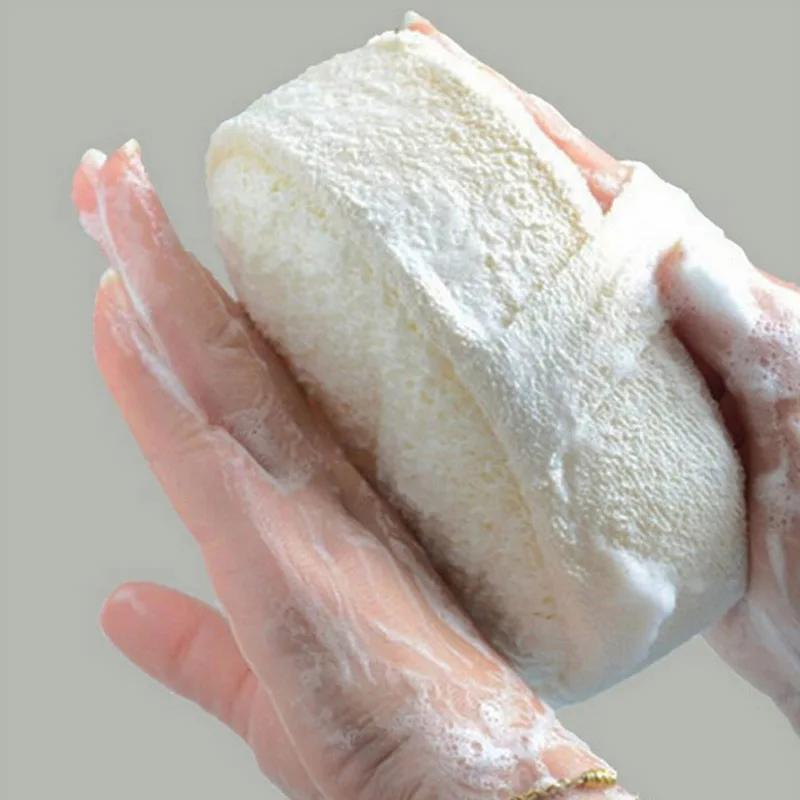 High Quality Soft Fresh Natural Loofah Luffa Sponge Shower Spa Body Scrubber Exfoliator Face Bathing Massage Brush Pad Beige huismerk kopen in de aanbieding