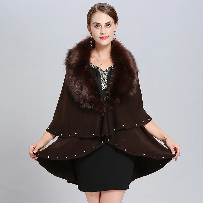 Зимний шарф для женщин роскошный бренд пончо feminino inverno искусственный Лисий мех шарф шарфы