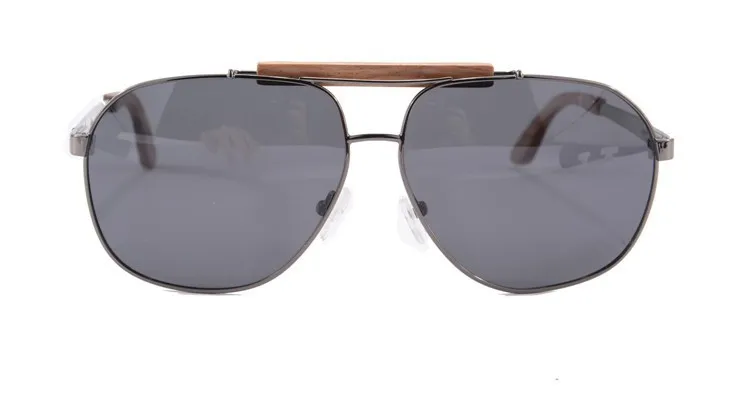 Новое поступление ретро брендовый дизайн металлические солнцезащитные очки, мужские солнцезащитные очки TAC Polariod металлические и бамбуковые смешанные солнцезащитные очки для улицы Oculos 1567