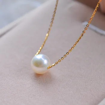 White Pearl Choker Gold Chain Statement Necklace