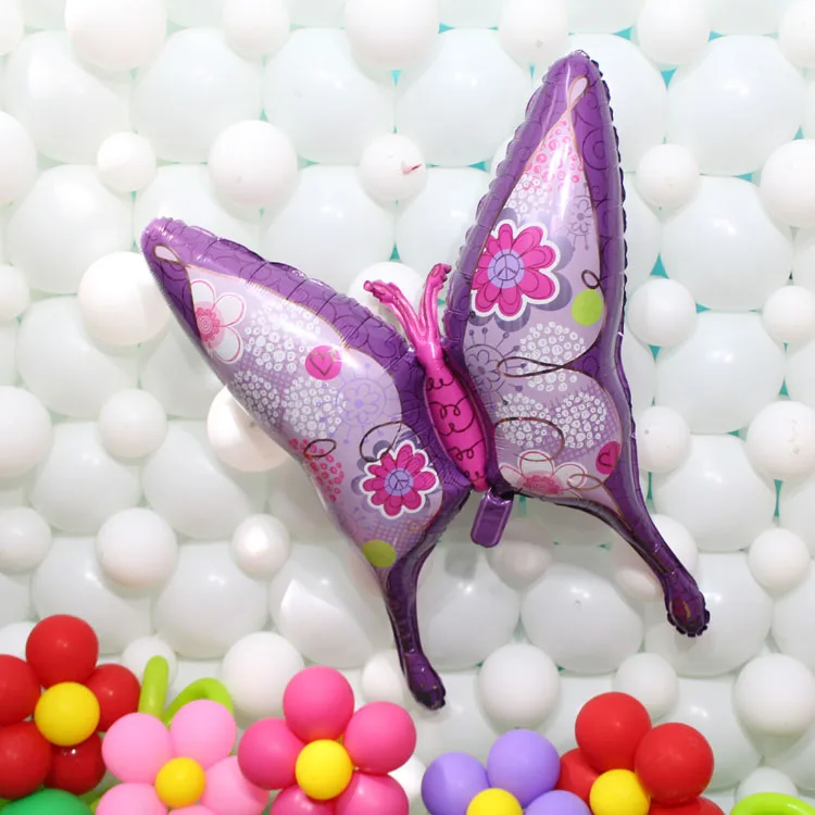 Большие 39 дюймовые фольгированные шары с бабочкой розовые/фиолетовые гелиевые воздушные шары в форме животных с днем рождения вечерние принадлежности Свадебные украшения шары