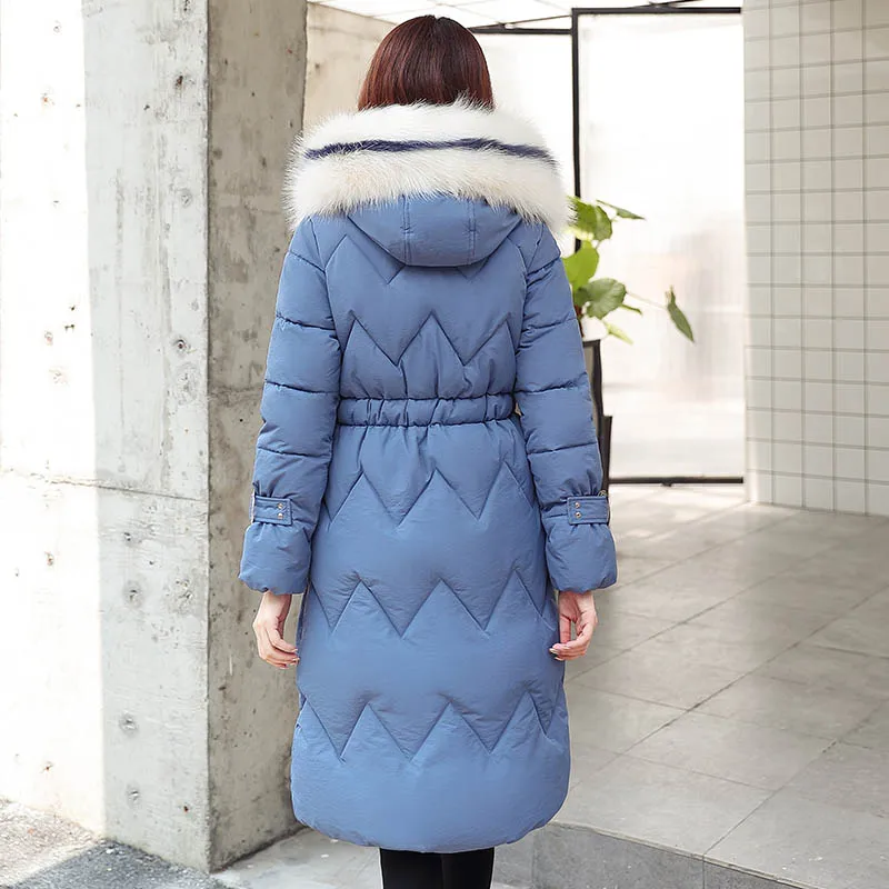 Winter parkas jackets new women's coats elegant fashion fur collar hooded thick long jacket winter snow coat parkas jackets