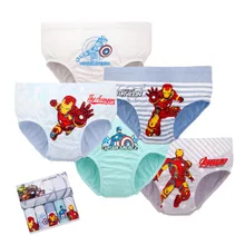 5 шт. Детские хлопковые трусы супергерой Человек-паук принт с героями мультфильмов детская одежда для мальчиков комиксов Короткие Боксеры, нижнее бельё комплект От 3 до 12 лет