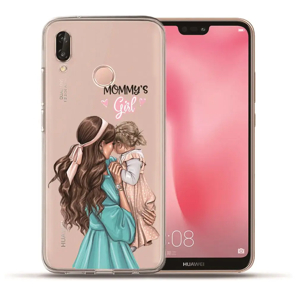 Модный телефон Super Mom baby girl для huawei P20 Lite Pro P10 Plus P8 P9 Lite P Smart honor 9 6A 6X семейный чехол Etui