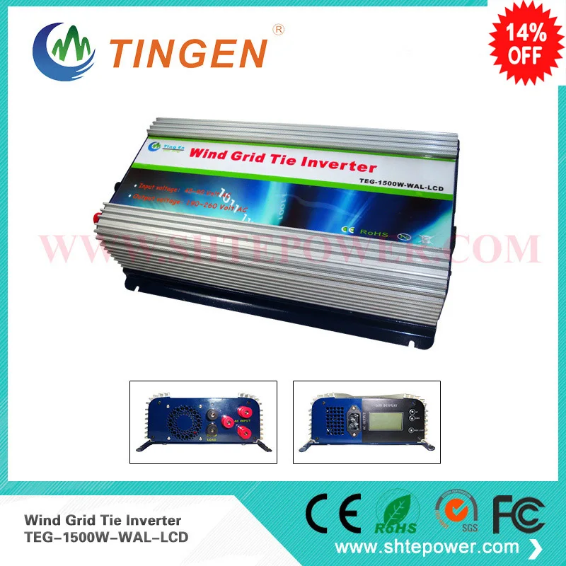 

1500w wind generator grid tie inverter with dump load, 3phase ac 45-90v input to ac 230v