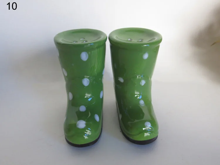Чистый Набор для раскрашивания по керамике Солонка и перец набор для рождественского сезона - Цвет: Green boots