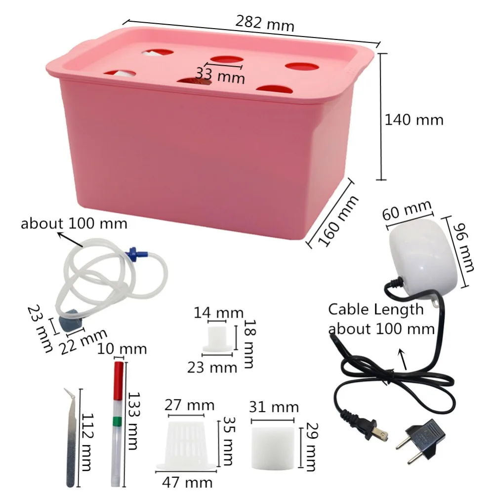 Hydroponics 6 Holes Nursery Pots Hydroponic System Kit Garden Pots Indoor Garden Cabinet Box Grow Kit Planters 220V/110V