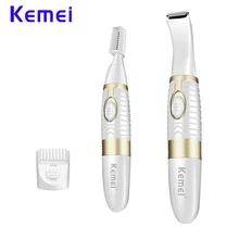 Kemei 2 в 1 женский эпилятор Depiladora для депилятора и удаления волос машинная стирка и AA сухой тип батареи эпилятор