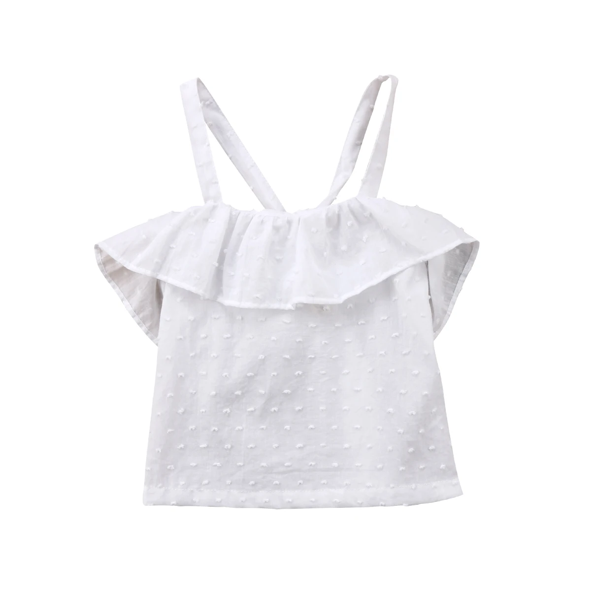 Очаровательные рубашки с оголенными плечами без рукавов для новорожденных девочек, футболка с открытой спиной, белые топы, одежда для детей от 0 до 24 месяцев