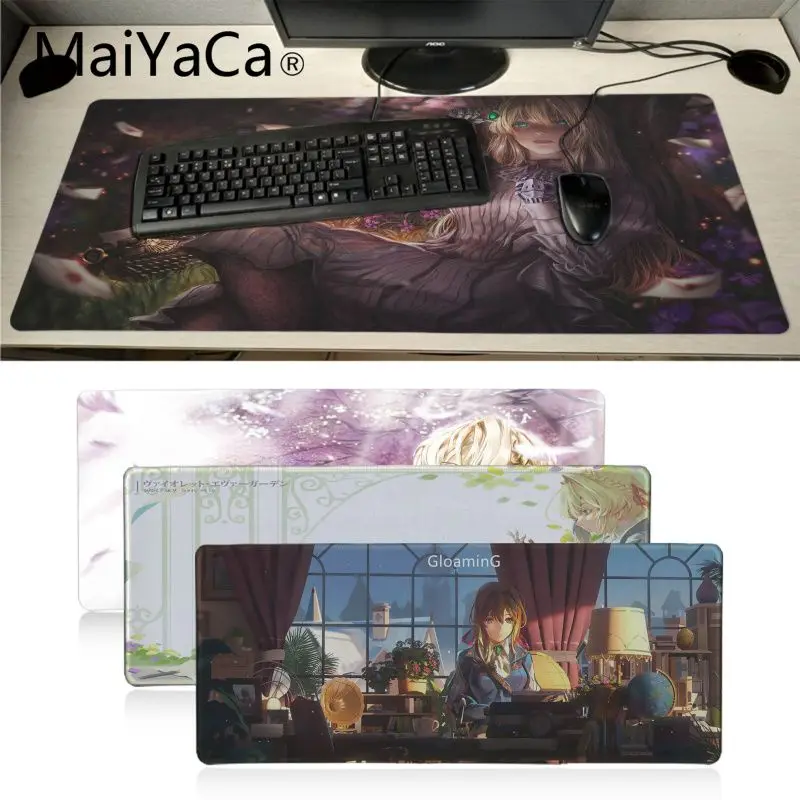Maiyaca violet evergarden anime girl натуральный каучук игровой коврик для мыши xxl геймер