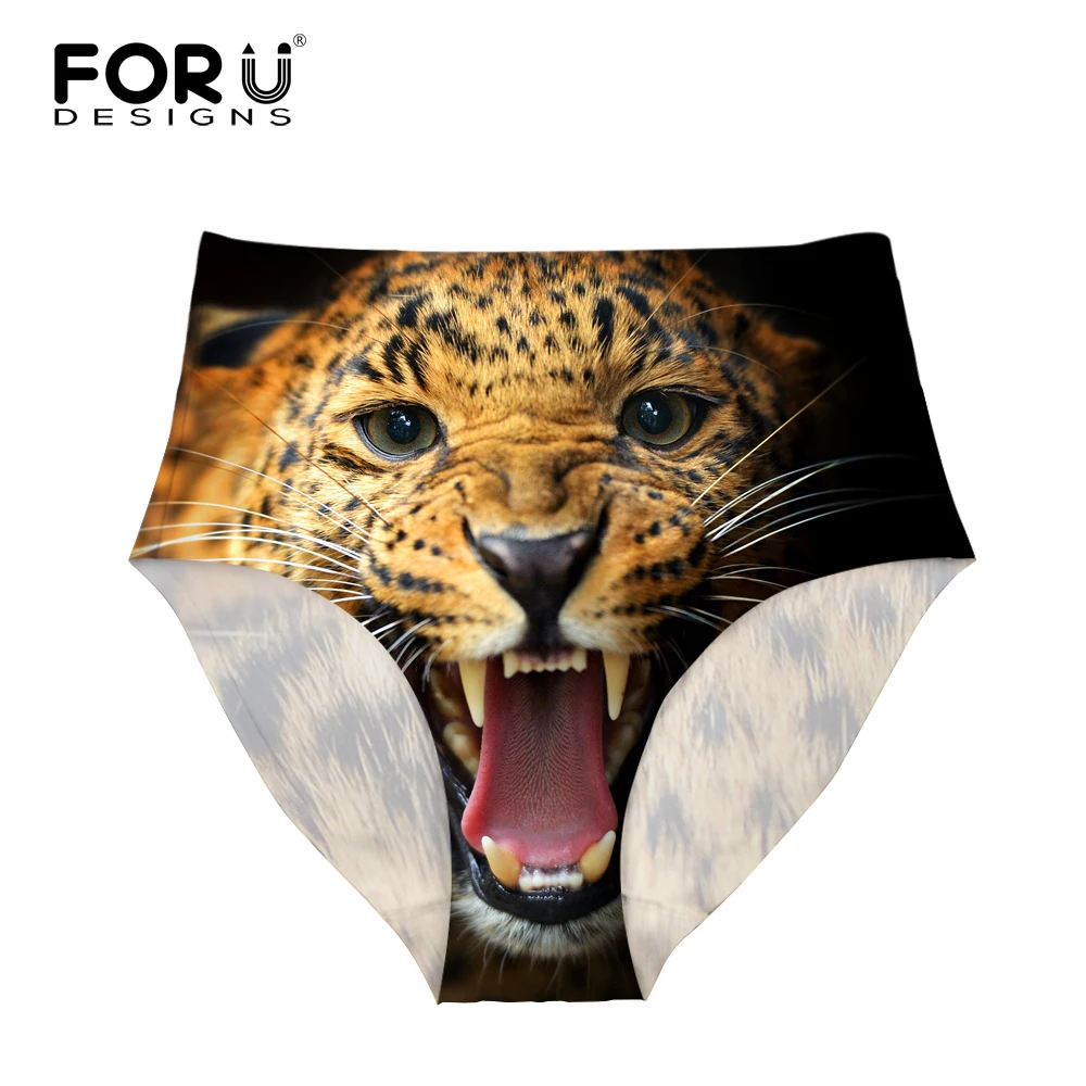 FORUDESIGNS Fashion Women High Waist Underwear Crazy Animal Leopardo