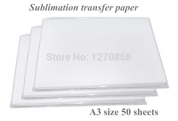 

Hot sale in China A3 Sublimation transfer paper for light color non-cotton canvas 50 sheets one bag