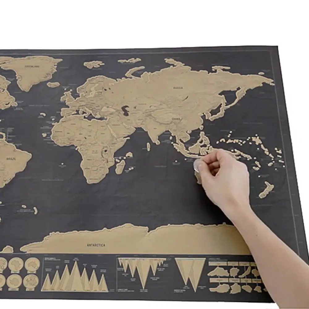 

Deluxe Scratch Off World Map children boys girls diy Painting book Stickers draw Scratchs sketch notebooks cardboard