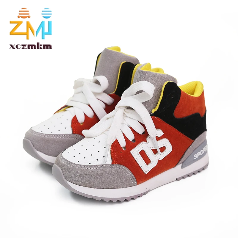 2016 New Children High-top Shoes Sneakers Girls Boys Shoes Sneakers High Quality Kids Shoes Sneakers for child size 26-30