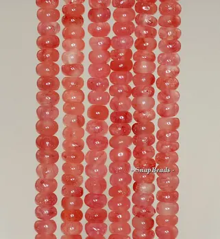 

6x4mm Cherry Pink Jade Gemstone Pink Rondelle 6x4mm Loose Beads 16 inch Full Strand (90188831-82)