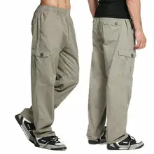 Мужские комбинезоны для отдыха с эластичной резинкой на талии, свободные брюки из хлопка, черные, серые, хаки, супер большие повседневные штаны Fsahion, размеры XL-5XL, 6XL