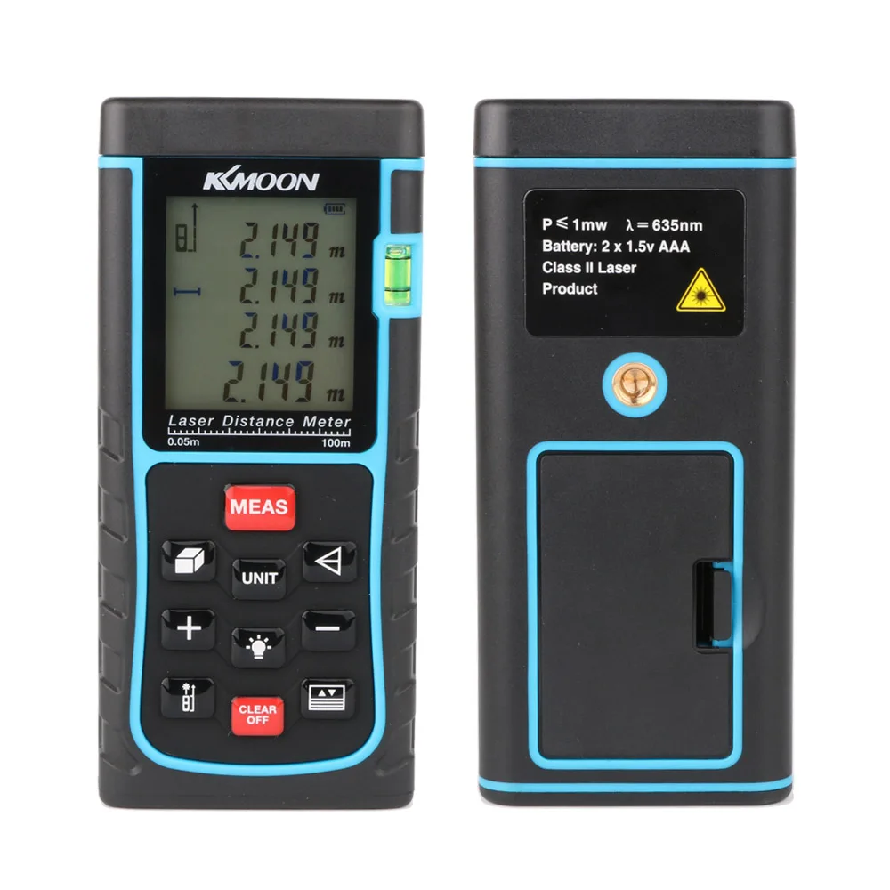 

100m/328ft Laser distance meter Handheld Range Finder tape Measuring Device Rangefinder Area/volume build/Angle tool