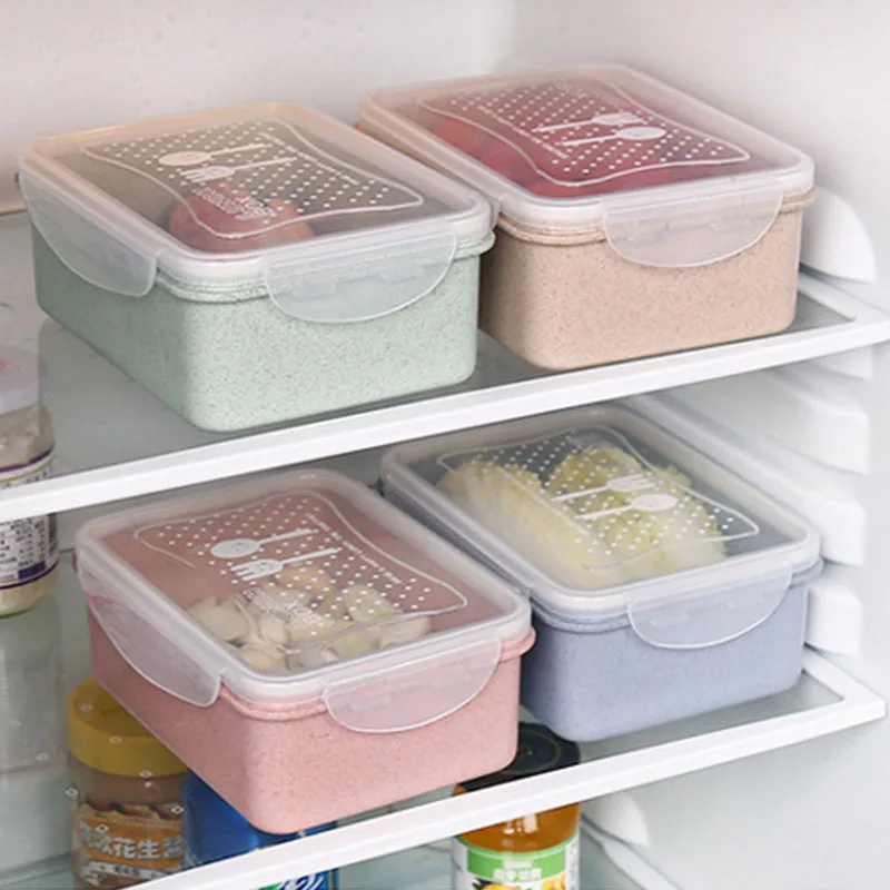 

Leak-Proof Microwave Tableware Student Accessories Wheat Straw Portable Lunch Boxes Food Storage Box Biodegradable Bento Box